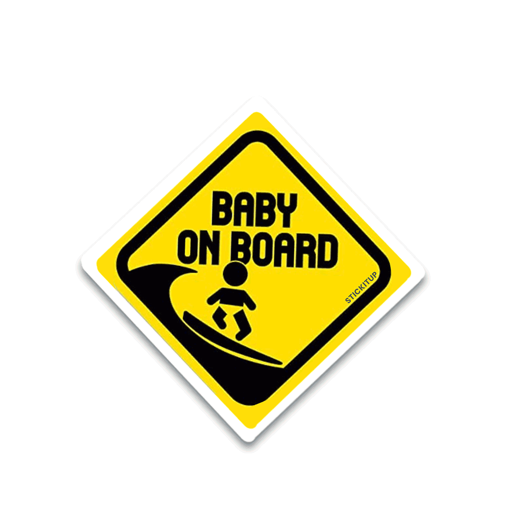 Baby on board Bumper Sticker waterproof vinyl decal for laptop, bike, car & bottle