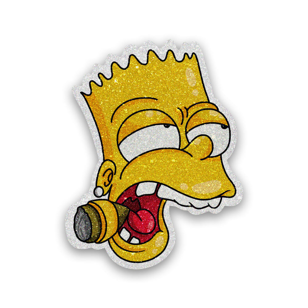 Smoking Bart Glitter Sticker