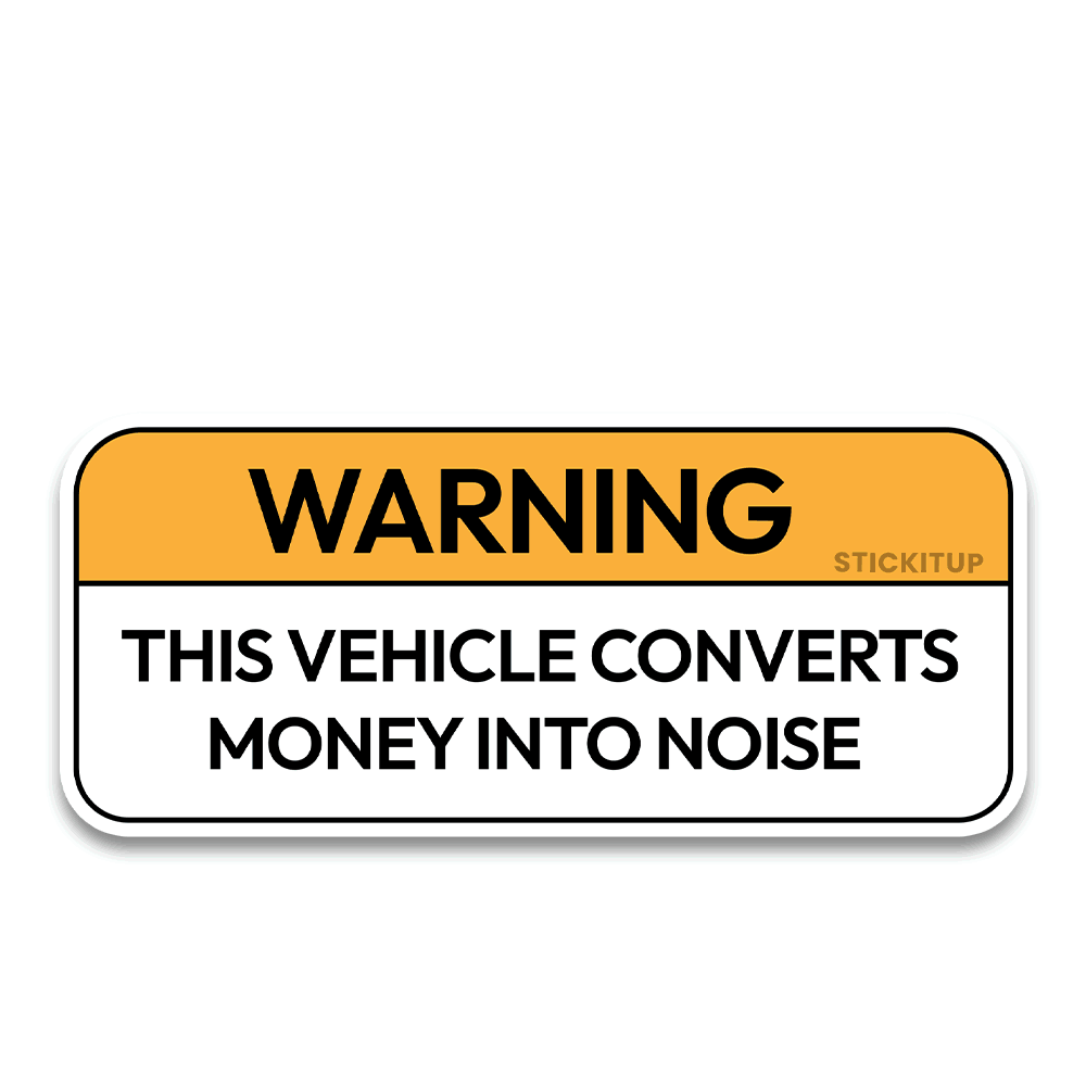 Vehicle Warning Bumper Sticker waterproof vinyl decal for laptop, bike, car & bottle