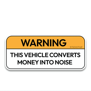 Vehicle Warning Bumper Sticker waterproof vinyl decal for laptop, bike, car & bottle