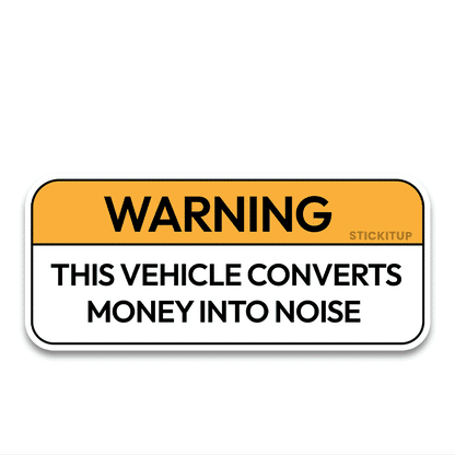 Vehicle Warning Bumper Sticker waterproof vinyl decal for laptop, bike, car & bottle