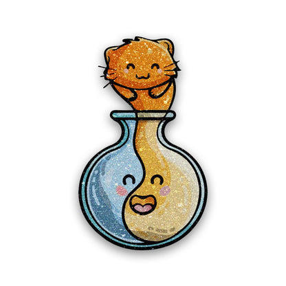 Cat Potion Glitter Sticker