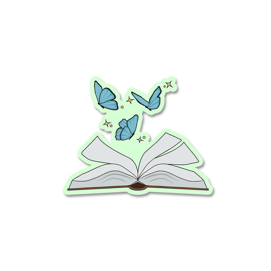 Book And Butterfly Sticker