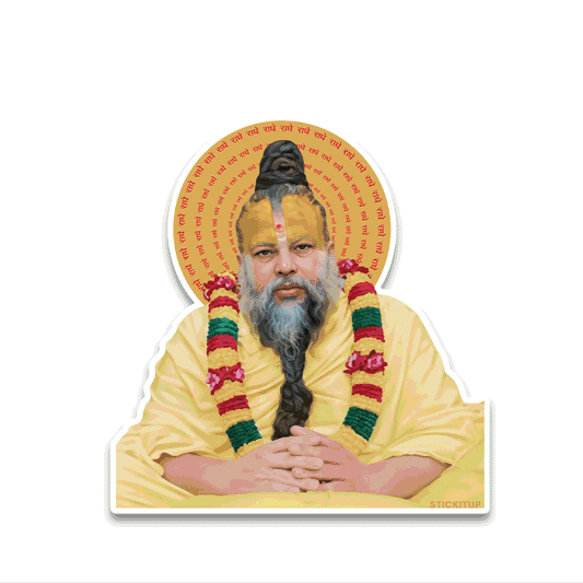Premanand Maharaj Bumper Sticker waterproof vinyl decal for laptop, bike, car & bottle
