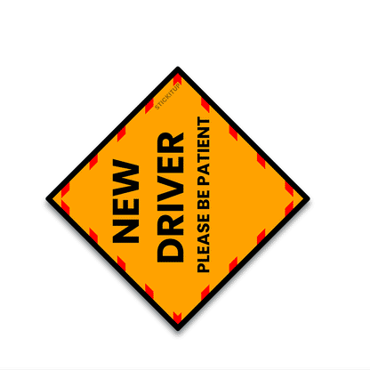 New driver Bumper Sticker waterproof vinyl decal for laptop, bike, car & bottle