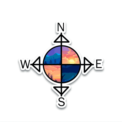 Compass Rose Bumper Sticker