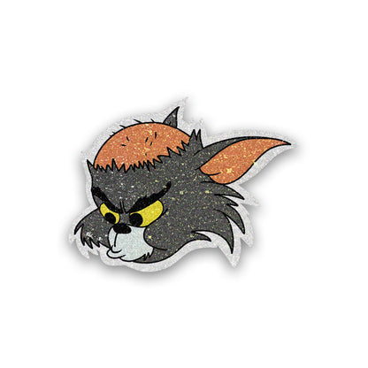 Angry Cat Glitter Sticker