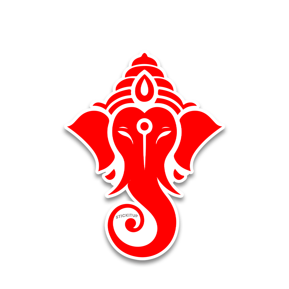 Ganpatibapa Mukh Bumper Sticker waterproof vinyl decal for laptop, bike, car & bottle