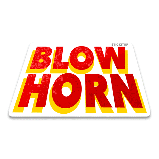Blow Horn Bumper Sticker waterproof vinyl decal for laptop, bike, car & bottle