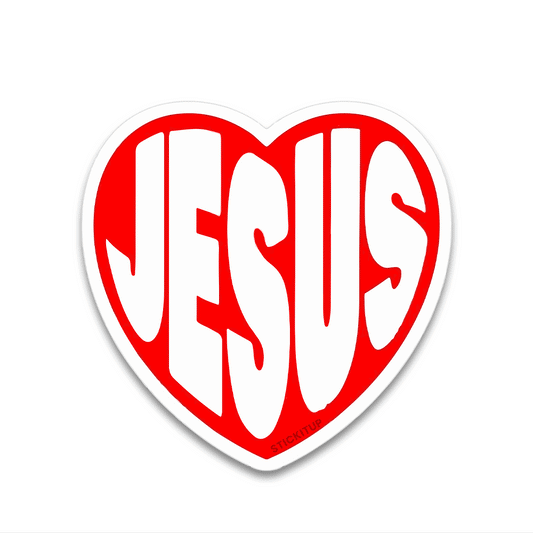 red jesus Bumper Sticker waterproof vinyl decal for laptop, bike, car & bottle