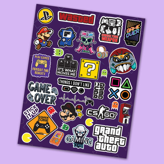 Games Mini Stickers Sheet