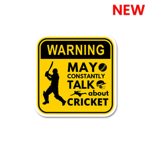 Warning May Constantly Talk About Cricket Sticker