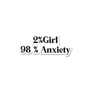 2 % Girl Sticker waterproof vinyl decal for laptop, bike, car & bottle