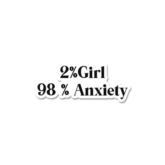 2 % Girl Sticker waterproof vinyl decal for laptop, bike, car & bottle