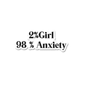 2 % Girl Sticker waterproof vinyl decal for laptop, bike, car & bottle