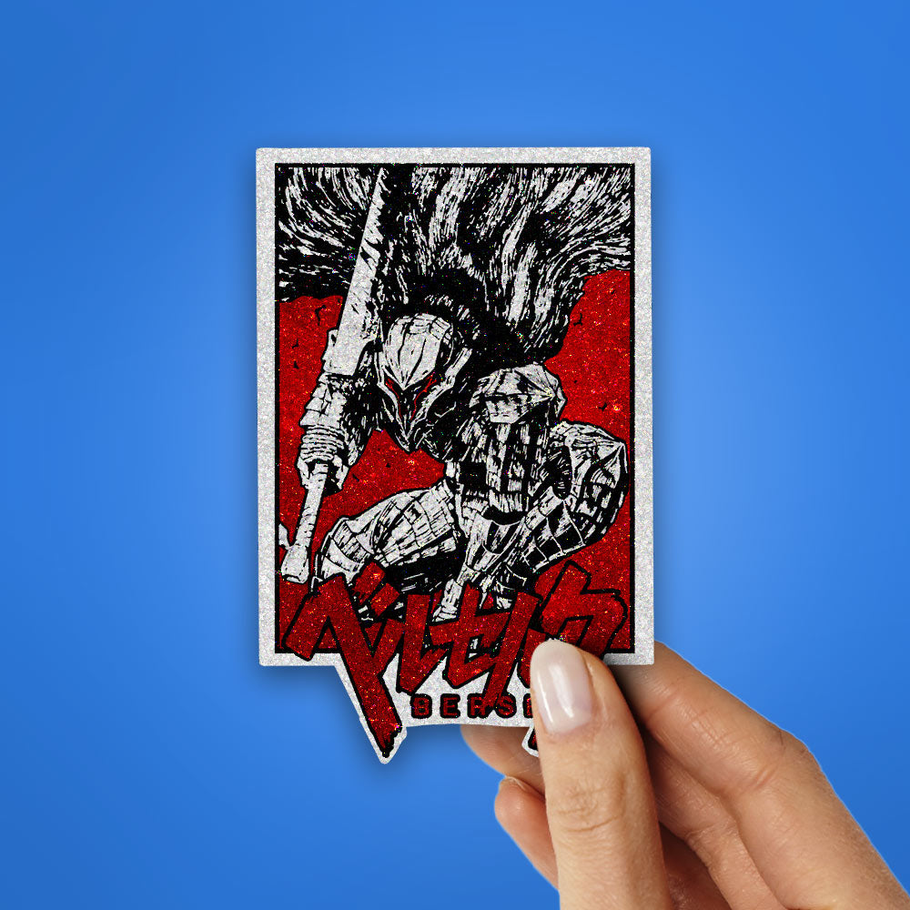 Berserker Black Glitter Sticker