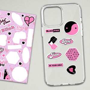 Black Pink Mini Stickers Sheet