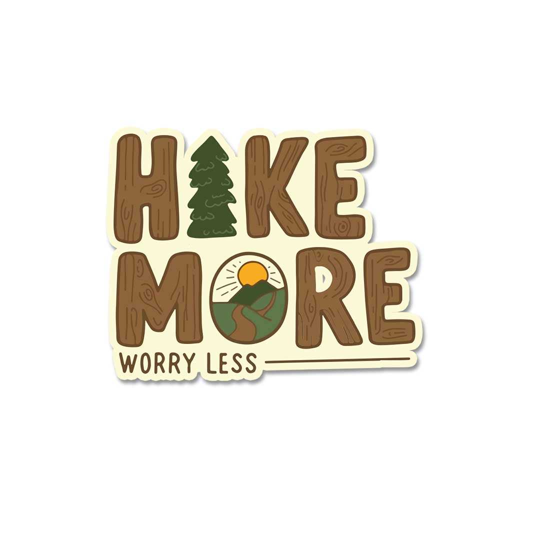 Hike More Worry Less Sticker