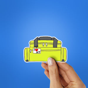 I Love At Duffel Bag Sticker