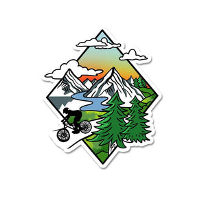 Biker In Wild Sticker