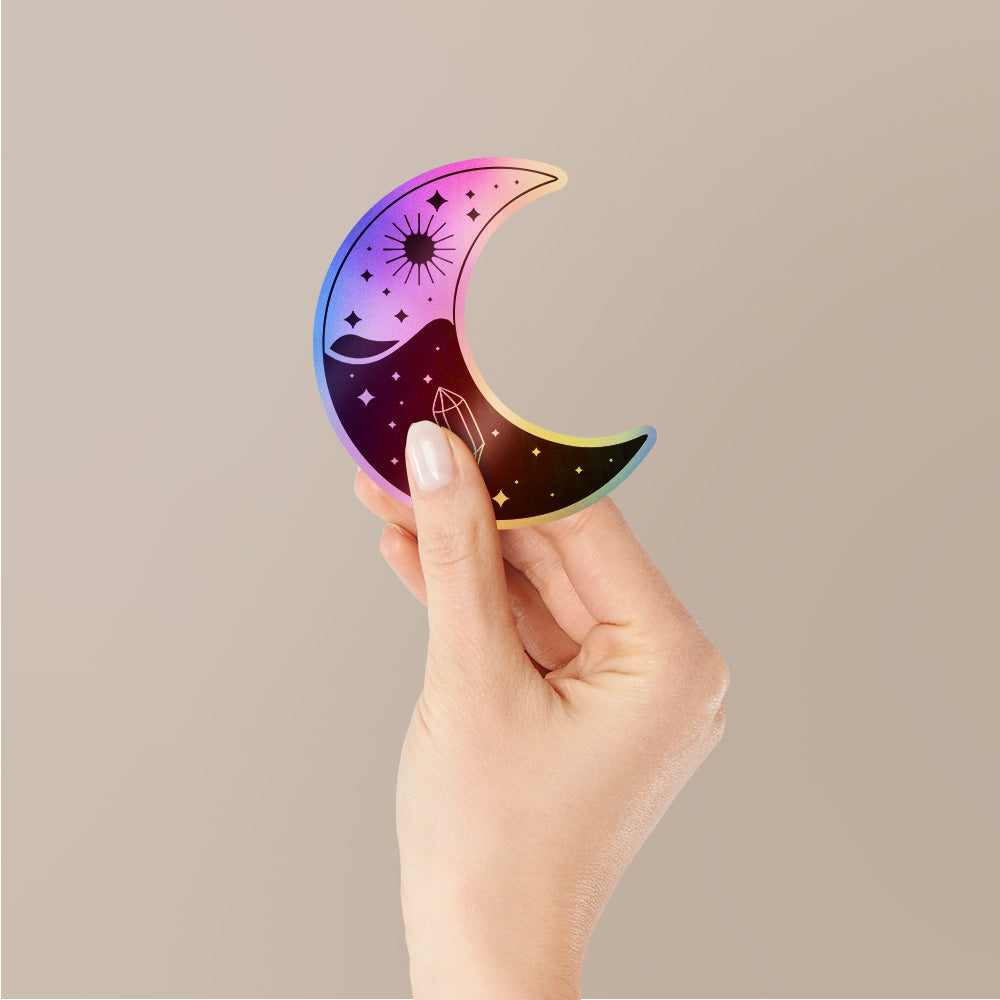 Half Moon Holographic Stickers | STICK IT UP