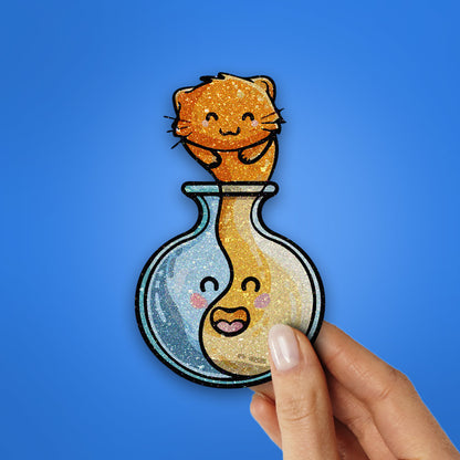 Cat Potion Glitter Sticker