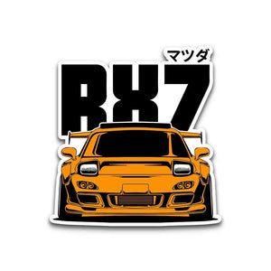 RX7 Orange Bumper Sticker | STICK IT UP