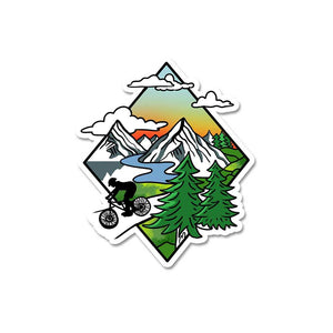 Biker In Wild Sticker