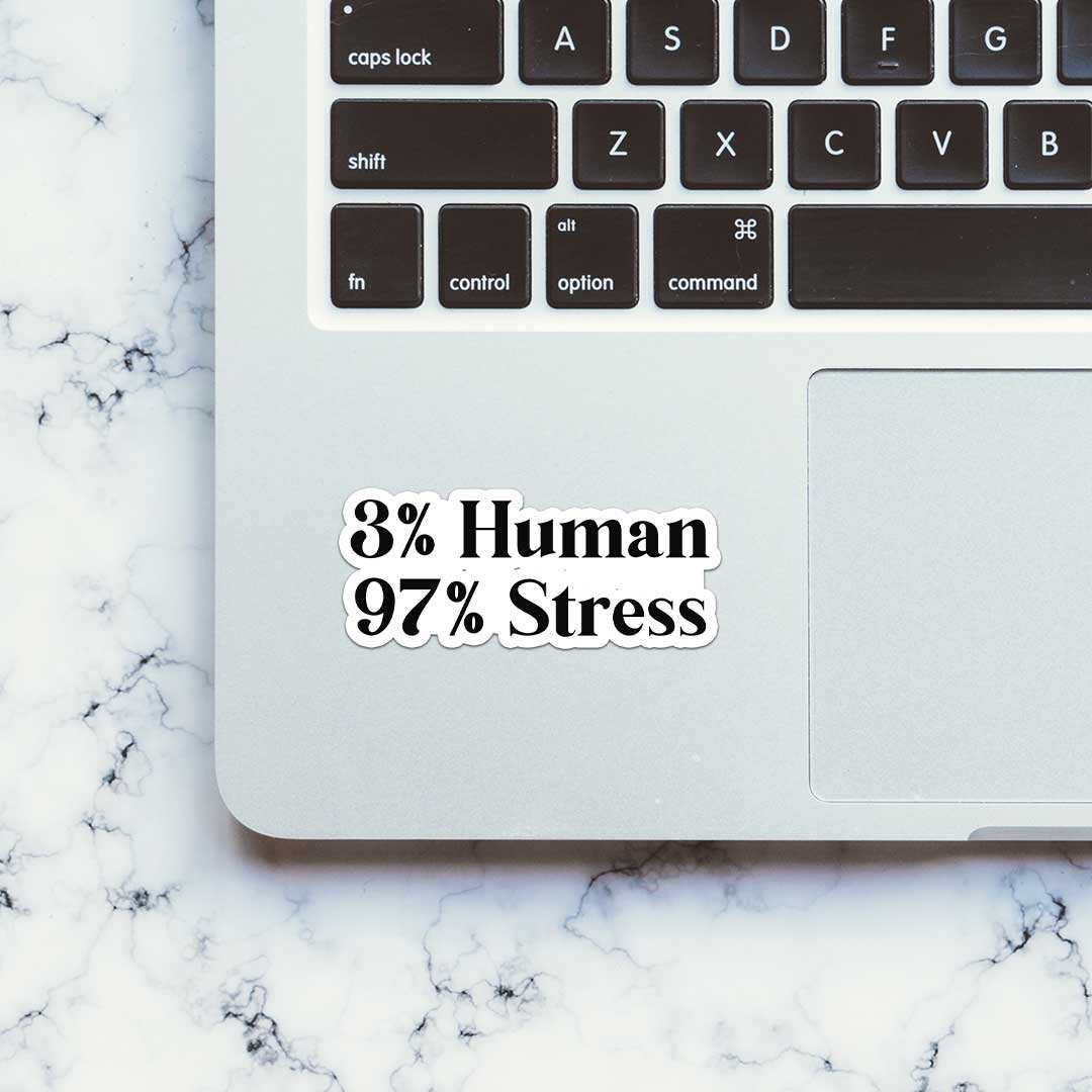 3 % Human Sticker waterproof vinyl decal for laptop, bike, car & bottle