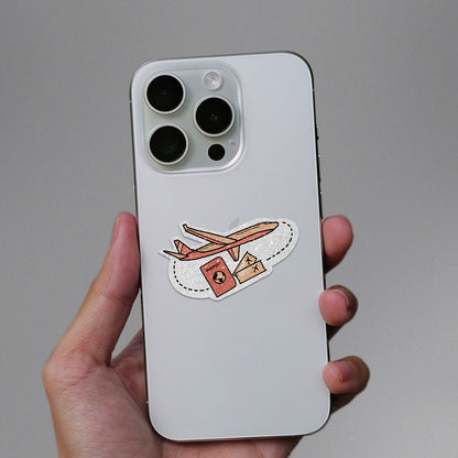 Boarding Pass Glitter Sticker