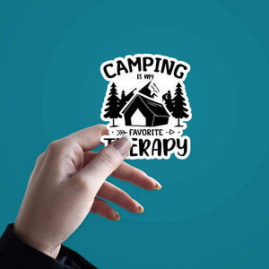 Camping Is My Favorite Therapy Sticker