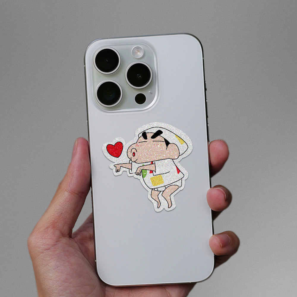 Crayon-Shin Glitter Sticker
