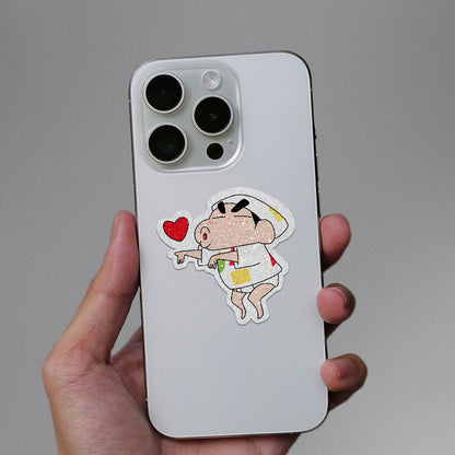 Crayon-Shin Glitter Sticker