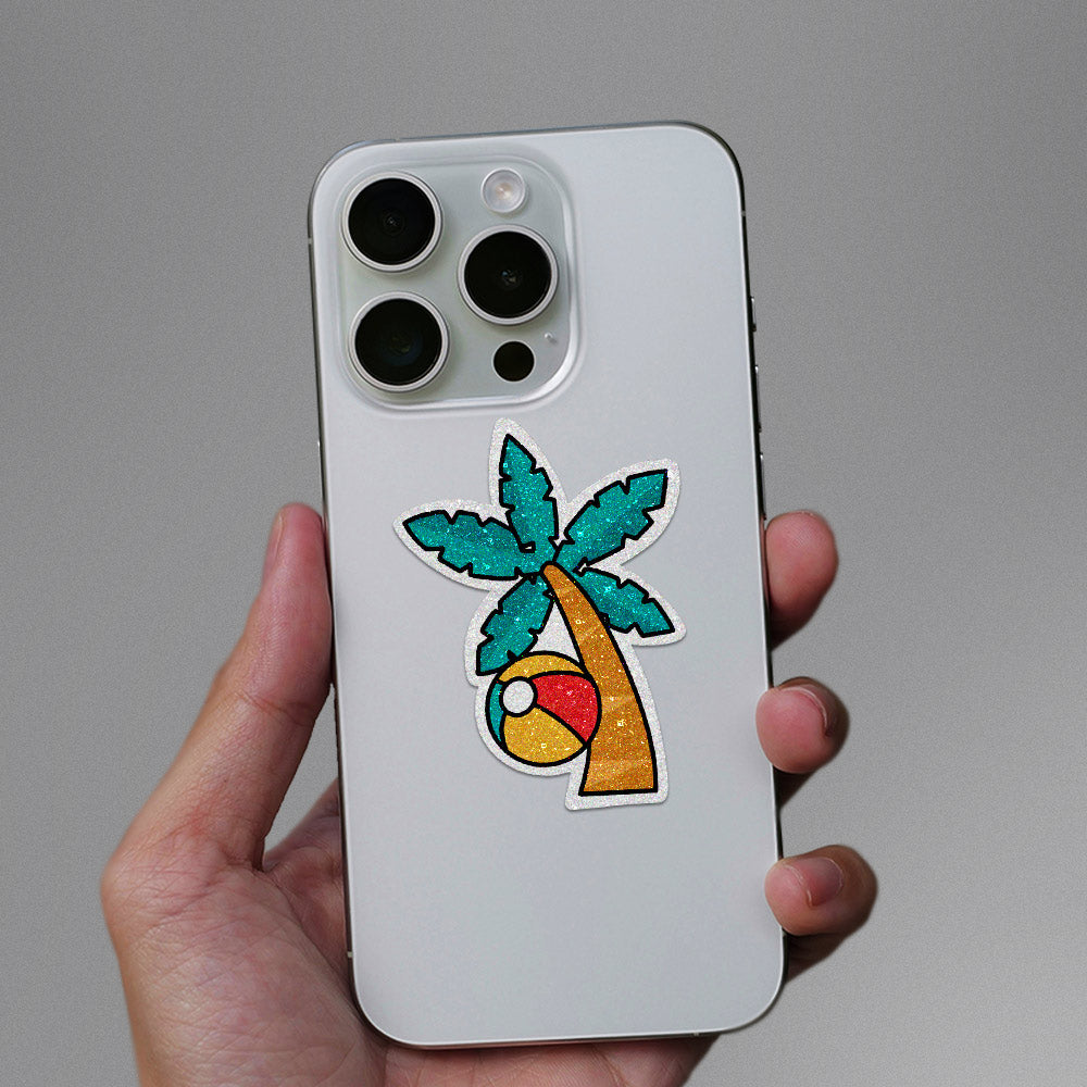 Beach Tree Glitter Sticker