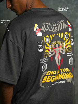 END IS THE BEGINNING OVERSIZED T-SHIRT