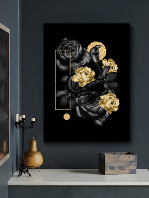 Snake In A Bloom Canvas Art