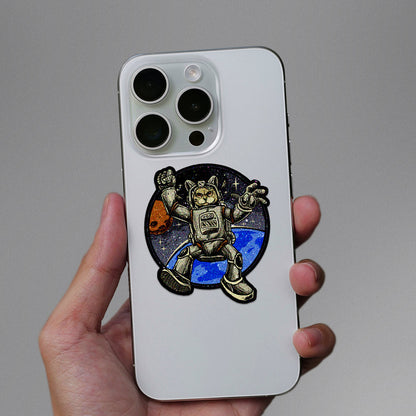 Cat Astronaut Glitter Sticker