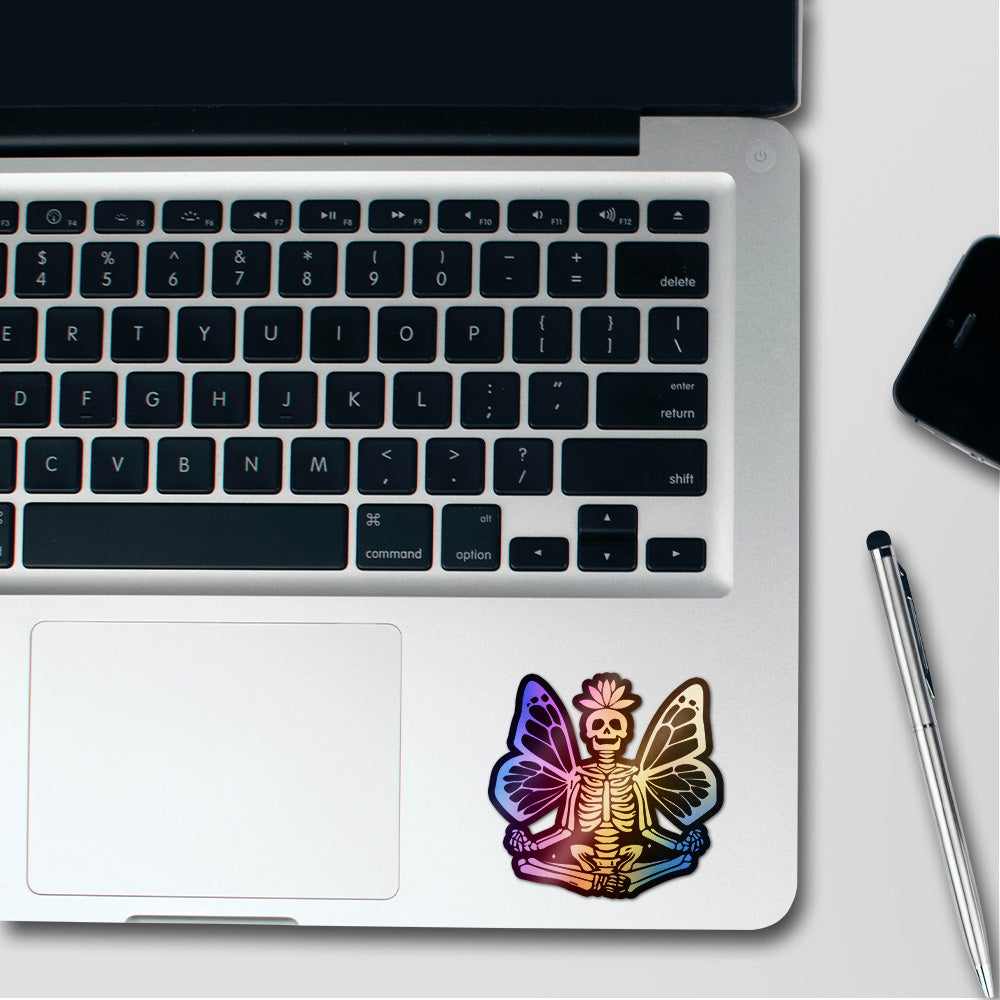 Skeleton Butterfy Holographic Stickers | STICK IT UP