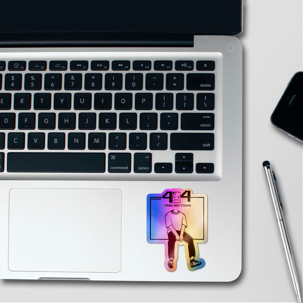 404 Holographic Stickers waterproof vinyl decal for laptop, bike, car & bottle