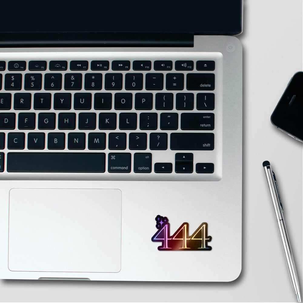444 Holographic Stickers waterproof vinyl decal for laptop, bike, car & bottle