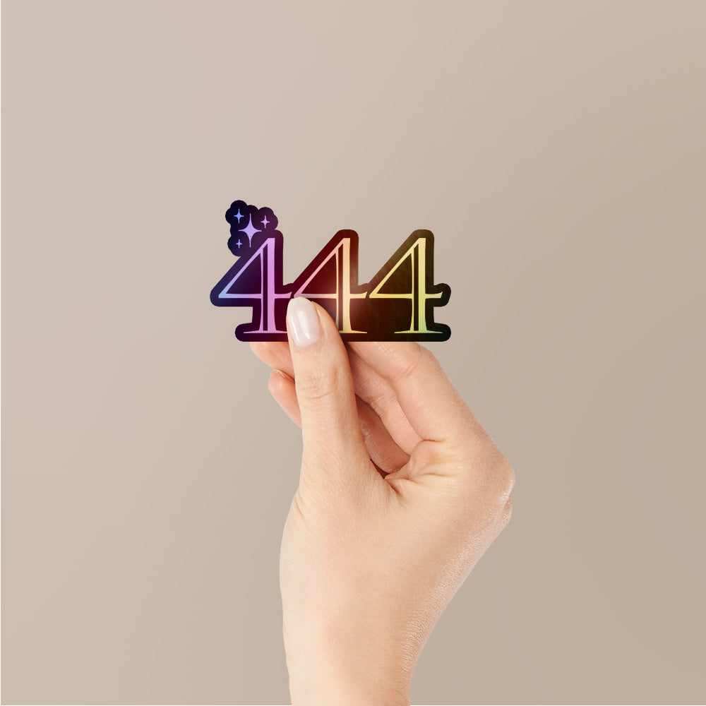 444 Holographic Stickers waterproof vinyl decal for laptop, bike, car & bottle