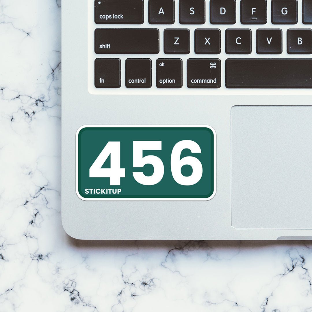 456 Sticker waterproof vinyl decal for laptop, bike, car & bottle