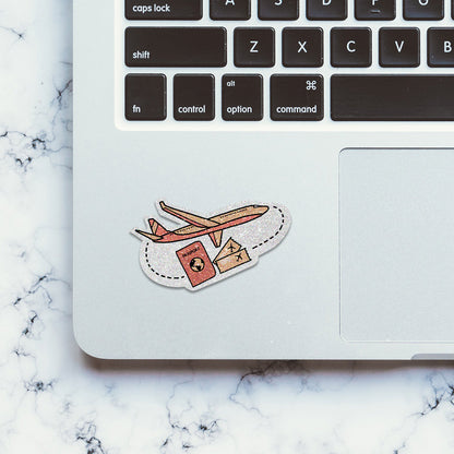 Boarding Pass Glitter Sticker