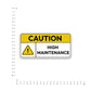 Caution High Bumper Sticker