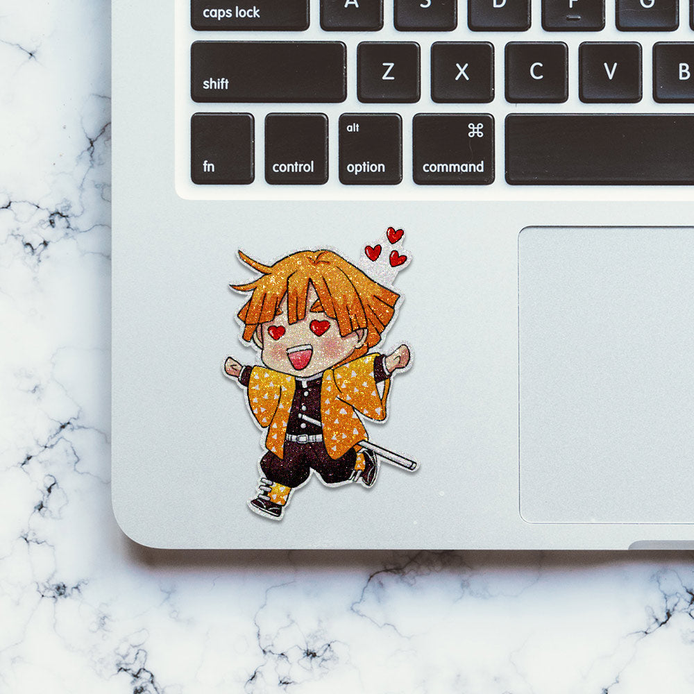 Chibi Zenitsu Glitter Sticker
