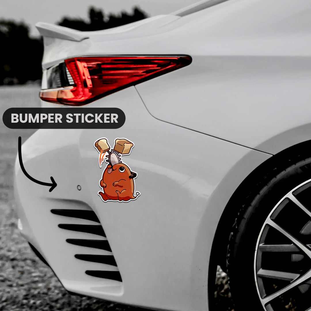 Chainshaw Man Dog Bumper Sticker | STICK IT UP
