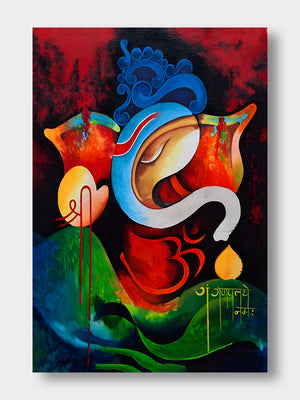 Abstract Ganesha Canvas Art