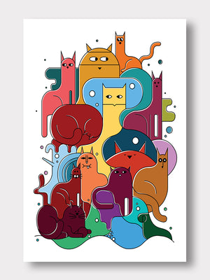 Characters of Cats Canvas Art