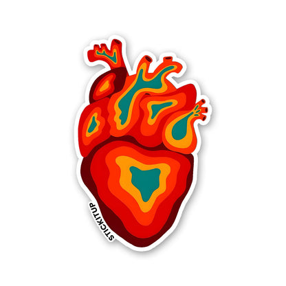 HEART ON FIRE Sticker| STICK IT UP