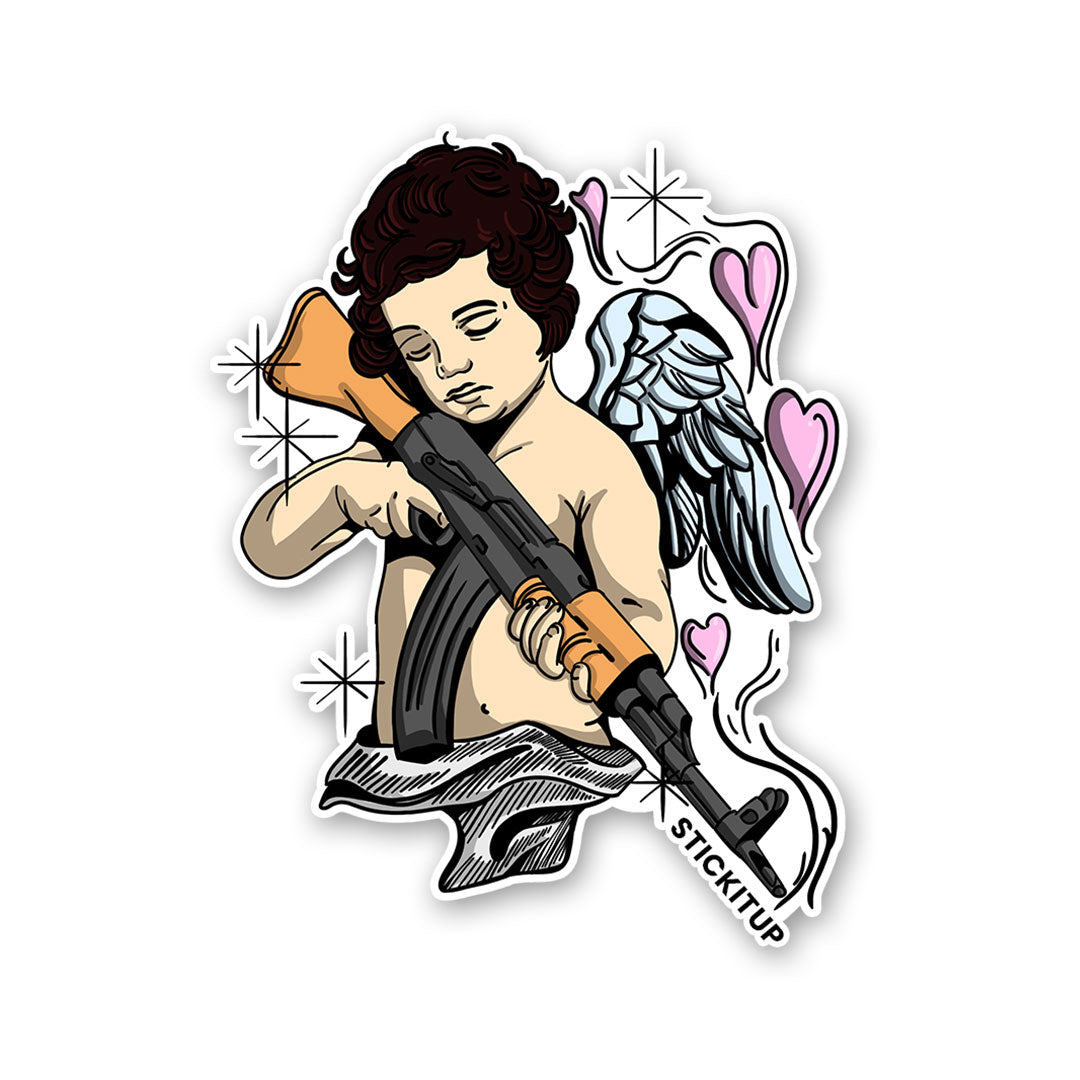 Angel Baby With Ak47 Sticker